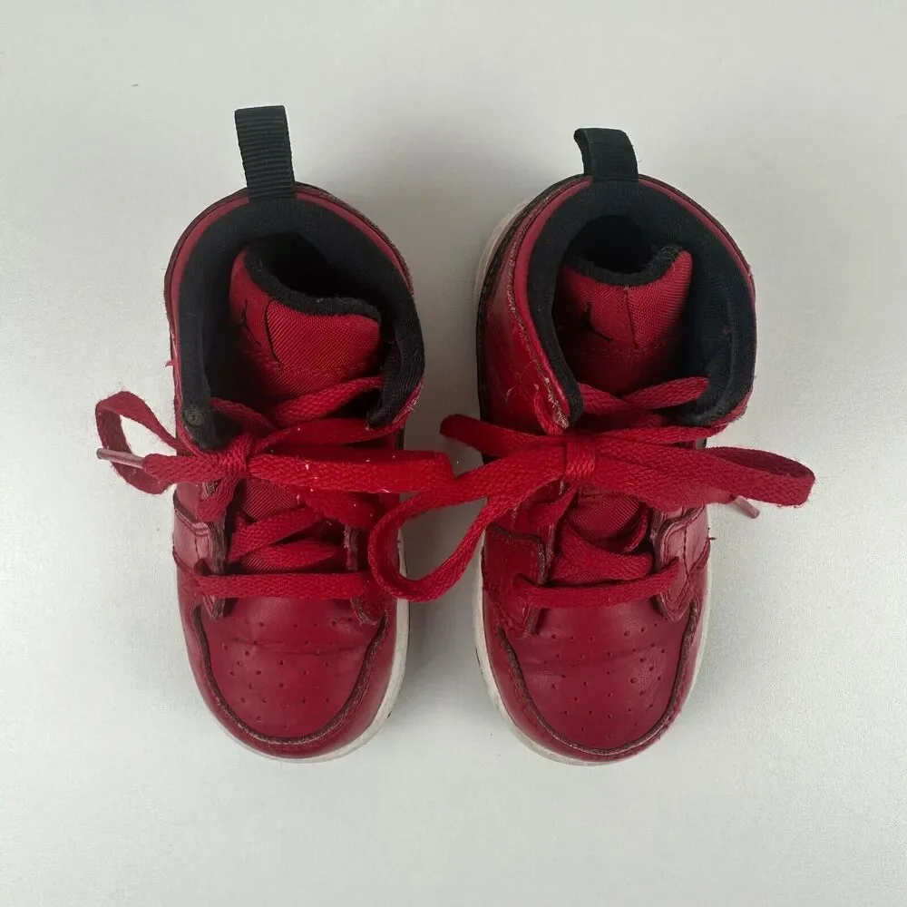 Nike Air Jordan 1 Retro Mid Kids Gym Red/Black Sport Athletic Sneaker Shoes 7C